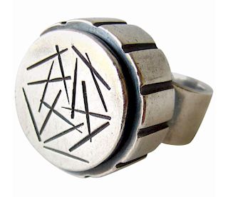 James Parker Sterling Silver Abstract Modernist Ring