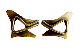 Art Smith Brass American Modernist Earrings
