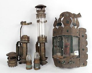 Pair of Metal and Glass Fluid Wall Sconces,19thC.