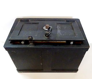 C. 1893 ANTIQUE HALLS IRON STRONG BOX 