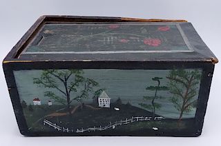19TH C. PAINT DECORATED BOX