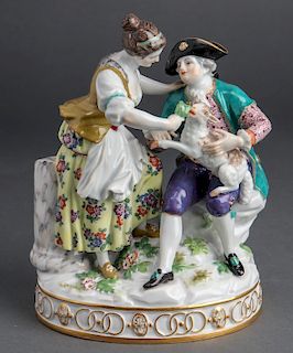 Meissen Porcelain Man & Woman with Goat