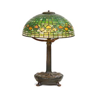 Tiffany Studios Leaf and Vine Leaded Glass Table Lamp