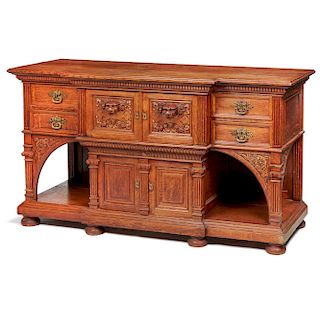 Oak Aesthetic Movement Server, attributed to Herter Brothers