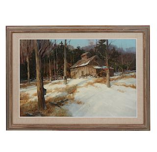Paul Strisik (1918-1998) Painting "Vermont Sugar Shack" 