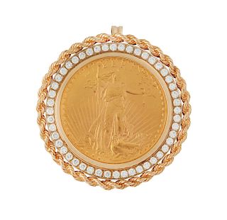 1927 St Gaudens Gold Coin Pendant