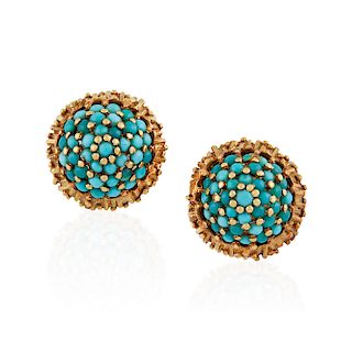 Turquoise 18k Gold Earrings