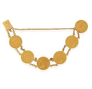 22k Gold 2 1/2 Dollar Coin Bracelet