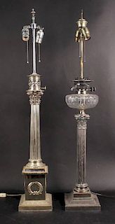 Two Neoclassical Silver Plated Candlesticks, 20thC.