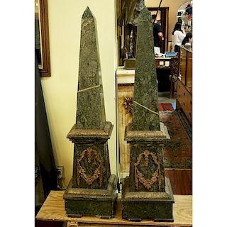Louis XVI Style Marble Obelisks