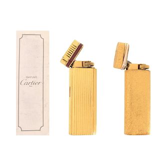 Two Vintage Cartier Gold Lighters