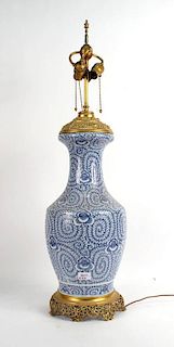 Chinese Blue and White Floor Vase, 20thC.