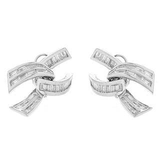 Diamond and Platinum Earrings