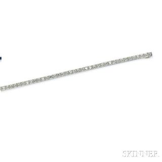 Art Deco Platinum and Diamond Line Bracelet