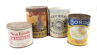 FLORIDA (4) Labeled Antique TIN CANS