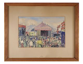ROBERT A. HERZBERG, Ringling Circus Watercolor