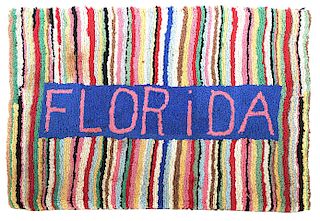Early Florida Hand Hooked Rug