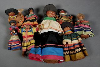 (8) SEMINOLE INDIAN Palmetto Fiber Dolls