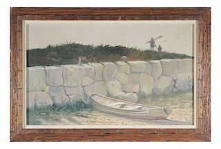 GORDON K. BACHELOR, Oil on Canvas, Seawall