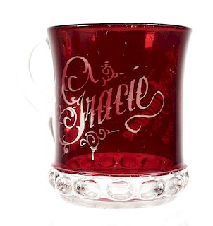 ST. AUGUSTINE Ruby Glass Mug Souvenir