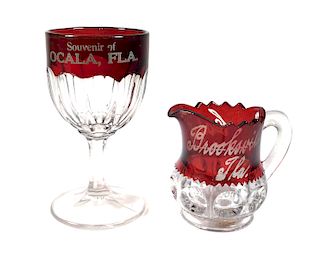 OCALA BROOKSVILLE Ruby Glass Souvenir Items