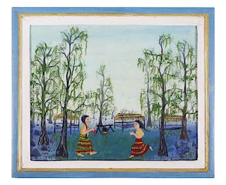 SEMINOLE INDIANS, Folk Art Painting