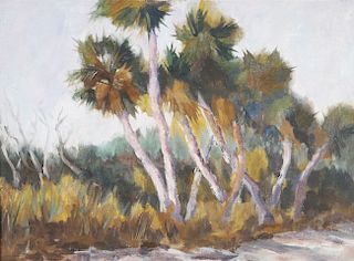 STRONG, Florida Landscape with Palm Trees, Oil