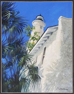 ROGER BANSEMER, Lighthouse, Watercolor