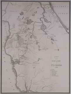 1836 FLORIDA "Seat of War" Map, Tampa Bay