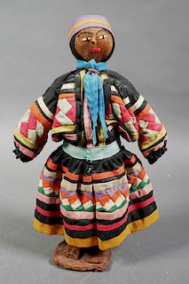 SEMINOLE INDIAN Male Doll Palmetto Fiber 11"