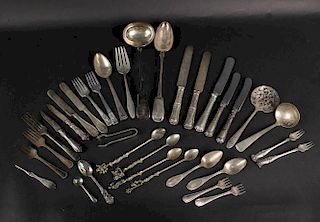 Large Assorted Group of Silver Plate Flatware