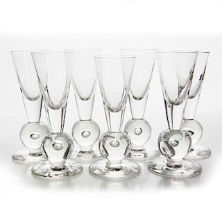 8 CORDIAL BRANDY GLASSES WITH BALL NECK
