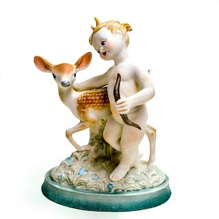 BOEHM PORCELAIN DIANA WITH FAWN FIGURINE