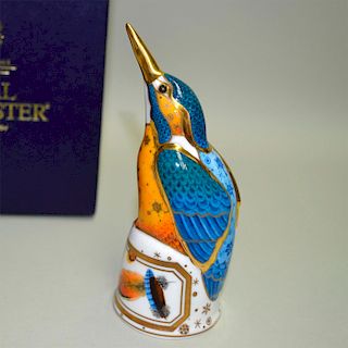 ROYAL WORCESTER PORCELAIN KINGFISHER CANDLE SNUFFER
