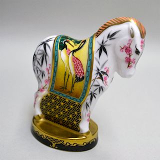 ROYAL WORCESTER PORCELAIN ZODIAC HORSE CANDLE SNUFFER