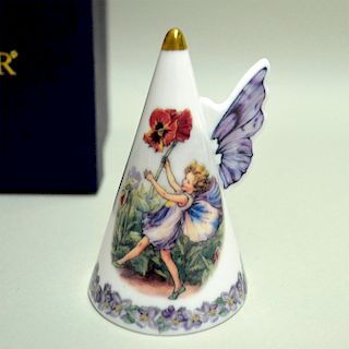 ROYAL WORCESTER PORCELAIN PANSY FAIRY CANDLE SNUFFER