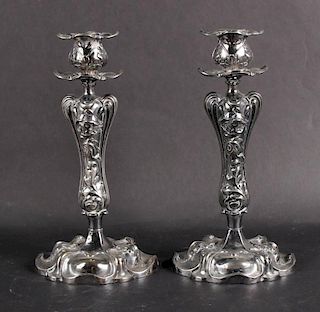 Pair of Rococo Style Candlesticks