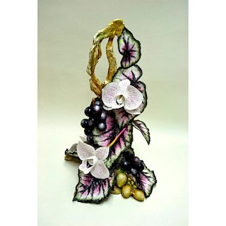 CONNOISSEUR PORCELAIN OF MALVERN ORCHID FLORAL AND GRAPES