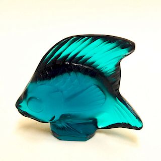 LALIQUE CRYSTAL FISH, POISSONS, GREEN, VINTAGE