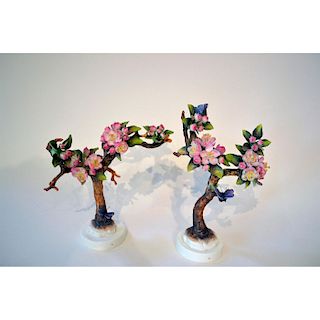 ROYAL WORCESTER DOROTHY DOUGHTY CRABAPPLE AND BUTTERFLY SPRAYS, PAIR