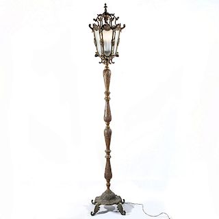 ART NOUVEAU GILDED AGE MONUMENTAL BRONZE LAMP