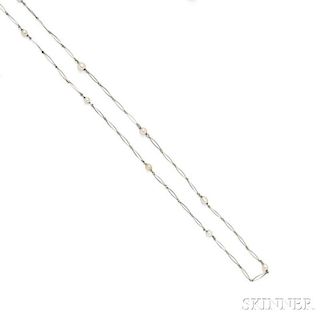 18kt White Gold and Pearl Chain