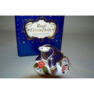 ROYAL CROWN DERBY MOLE PAPERWEIGHT