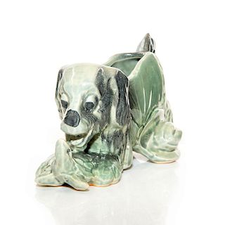 MCCOY POTTERY MID CENTURY MODERN DOG WITH TURTLE PLANTER