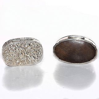 PAIR OF STERLING SILVER PILL BOXES