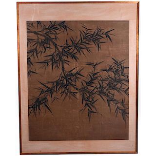 MID-CENTURY VINTAGE ART PRINT BAMBOO MING DYNASTY STYLE
