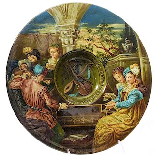 DOULTON LAMBETH VICTORIAN CHARGER PLATE, MUSICIANS