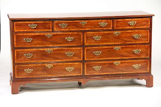 George III Style Mahogany Low Chest of Drawers