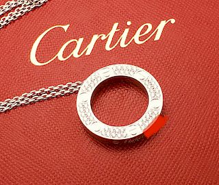 Cartier 18k Gold Love Diamond Paved Pendant Necklace