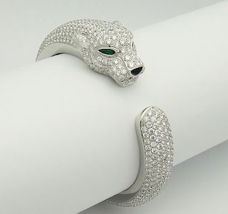 Cartier  Panthere 18K Gold 15.74tcw Diamond Emerald